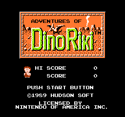 Adventures of Dino Riki title screen for NES